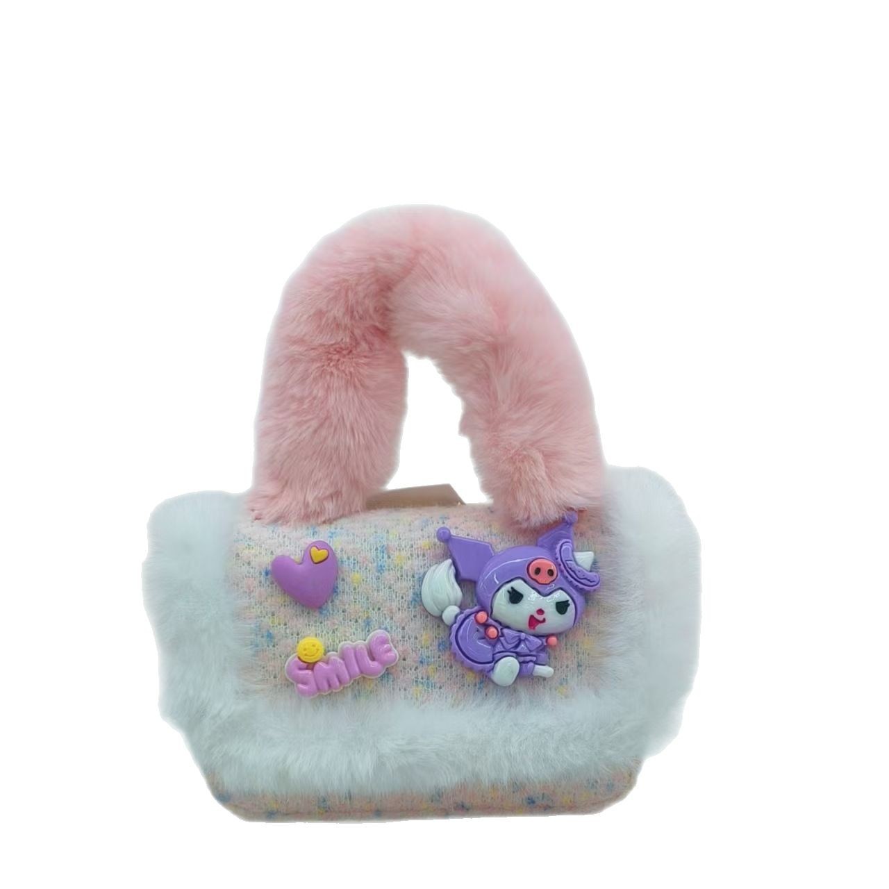 Princess bag, plush handbag, cartoon bag, shoulder bag, stylish little girl crossbody bag, fashionable small square bag, coin purse Item Picture