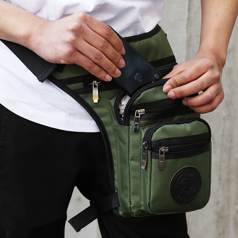 Cycling waist and leg bag, multi-functional tactical military enthusiast bag, mountain climbing and outdoor fishing leg bag, men's bag, sports crossbody chest bag details Picture