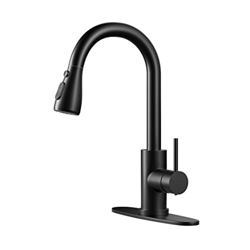 304 stainless steel kitchen pull-out faucet sink sink sink, all-copper base plate, cold and hot rotatable single hole Item Picture