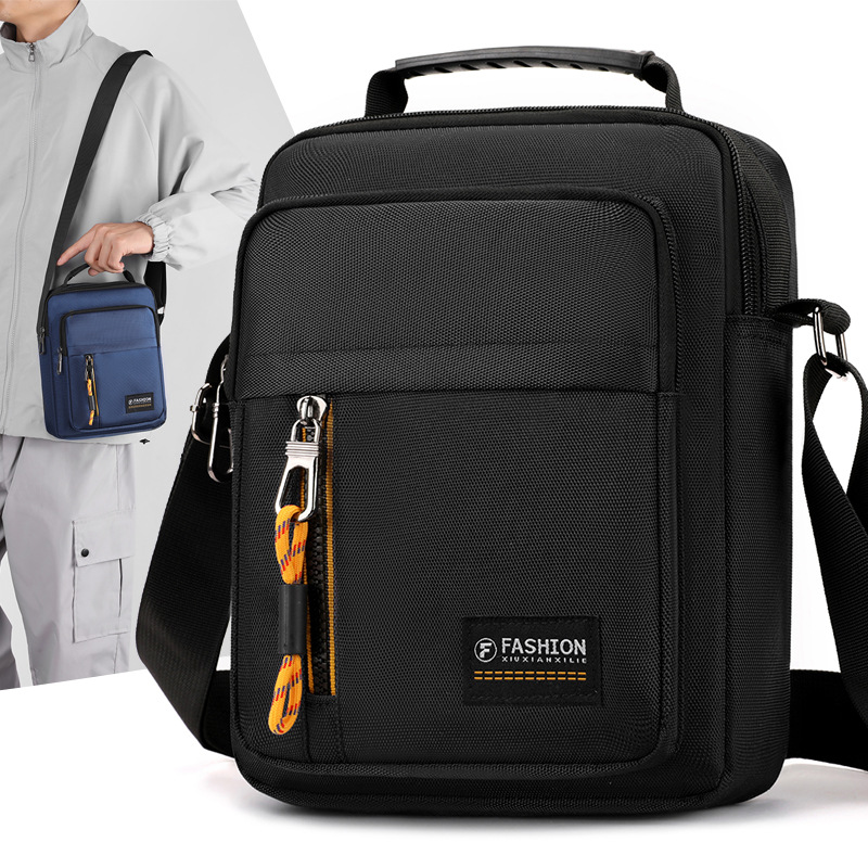 New simple and casual outdoor crossbody bag, men's outdoor waterproof trendy handbag, men's color-matched Korean-style single-shoulder bag full figure