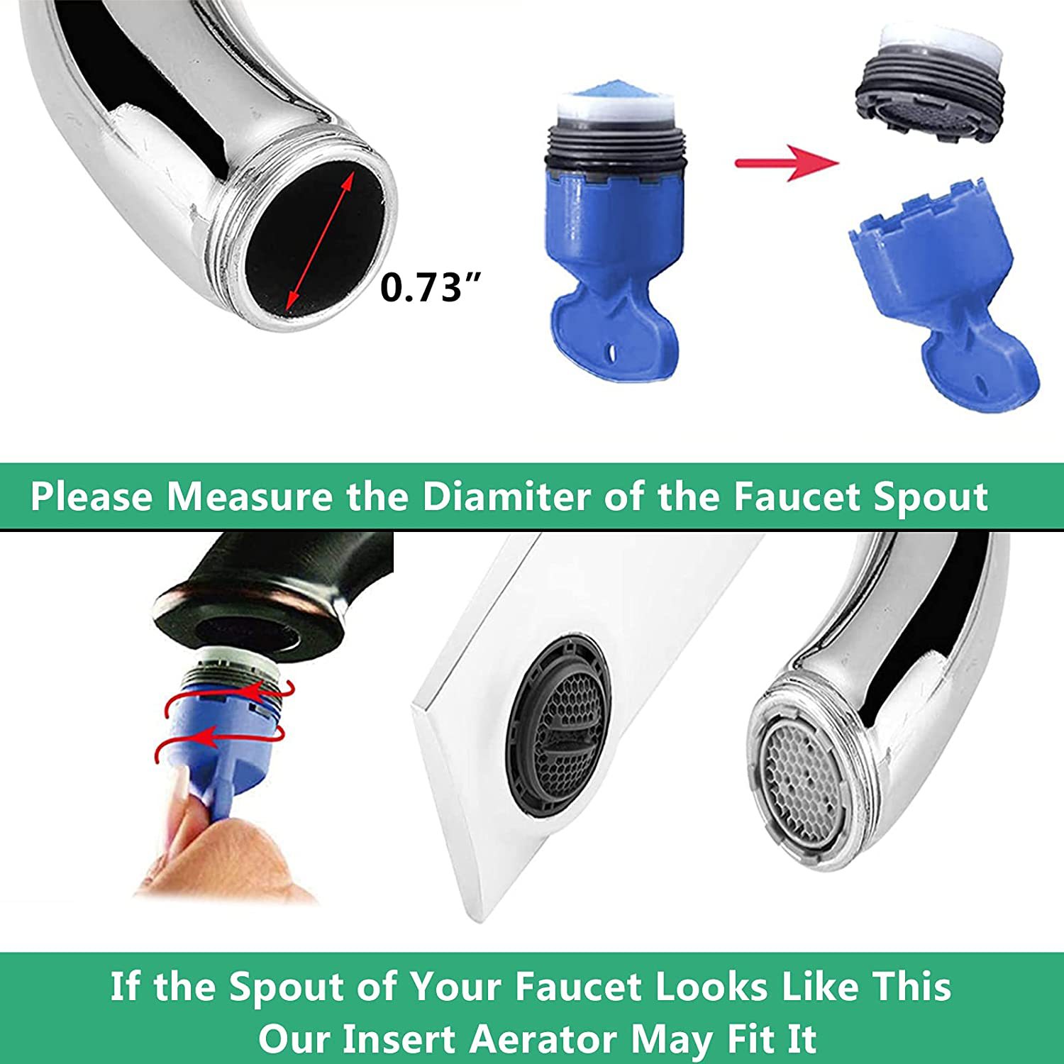 Cross-border best-selling faucet aerator with built-in water outlet key disassembly wrench and built-in core faucet aerator Specification drawing