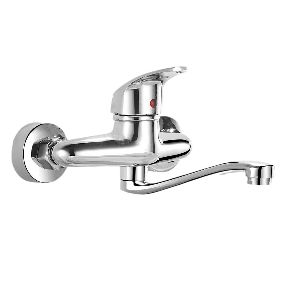 Two-hole concealed installation of Jishi Duo mixed water kitchen balcony faucet, wall-mounted concealed installation of cold and hot sink faucet manufacturer Item Picture