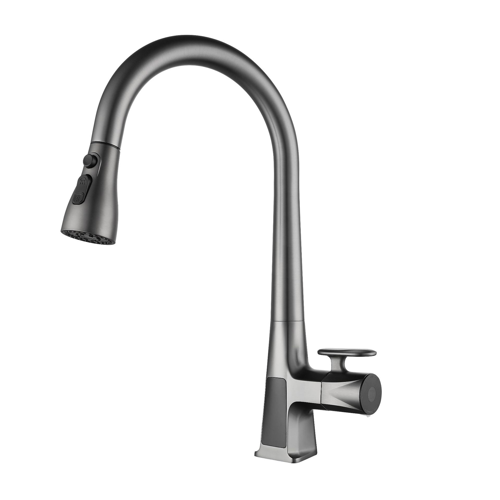 Digital display sensor gun, grey kitchen pull-out faucet, sink, cold and hot pressurized, multi-mode faucet Item Picture