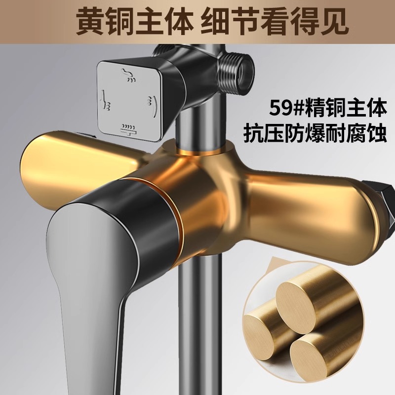 All-copper shower head, modern household bathroom, toilet shower head, bath, pressurized nozzle, bathroom flower drying details Picture