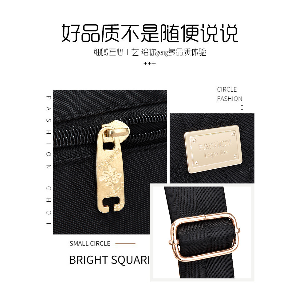 New women's crossbody bag, nylon embroidered shoulder bag, large-capacity multi-layer simple middle-aged mom bag details Picture