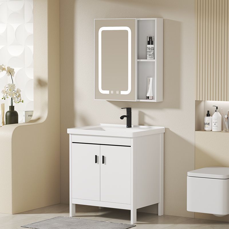 Kacomos floor-standing space aluminum bathroom cabinet and washbasin cabinet combination bathroom integrated ceramic washbasin cabinet Item Picture