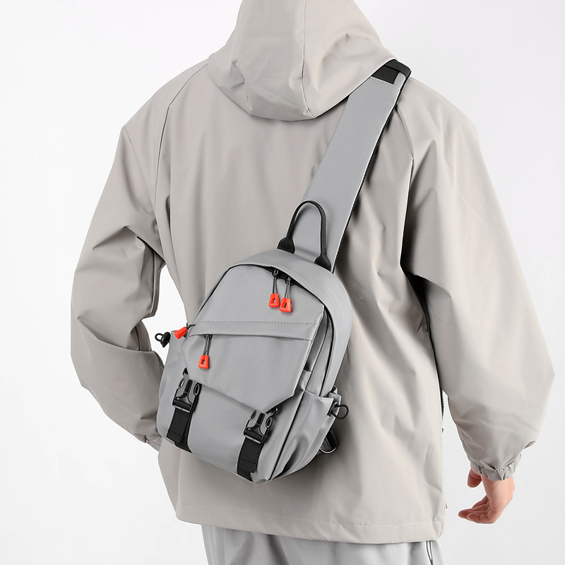 Trendy men's chest bag, crossbody bag, waterproof single-shoulder bag, cycling backpack, outdoor large-capacity men's bag, small bag, chest bag Specification drawing