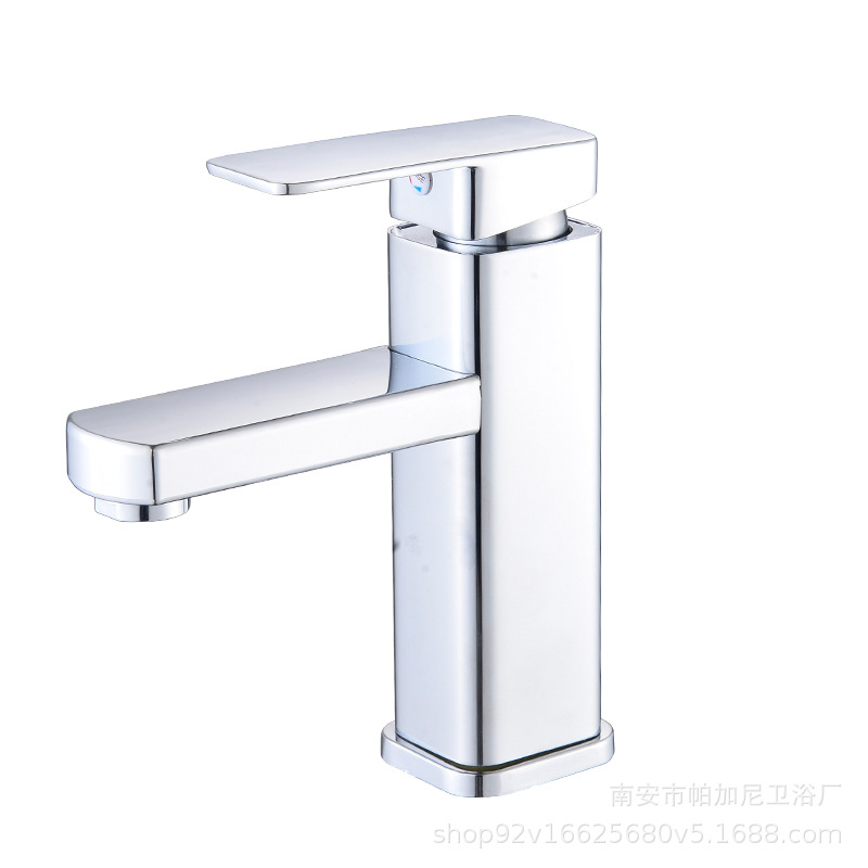 Factory direct sales of stainless steel washbasins, faucets, countertop basins, cold and hot water faucets, bathroom square faucets, washbasins Item Picture