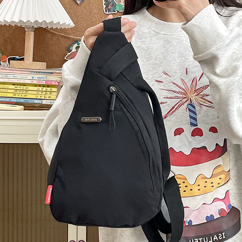Korean version cross-border men's chest bag, women's single-shoulder crossbody bag, foldable casual sports outdoor single-shoulder bag, crossbody small bag Specification drawing