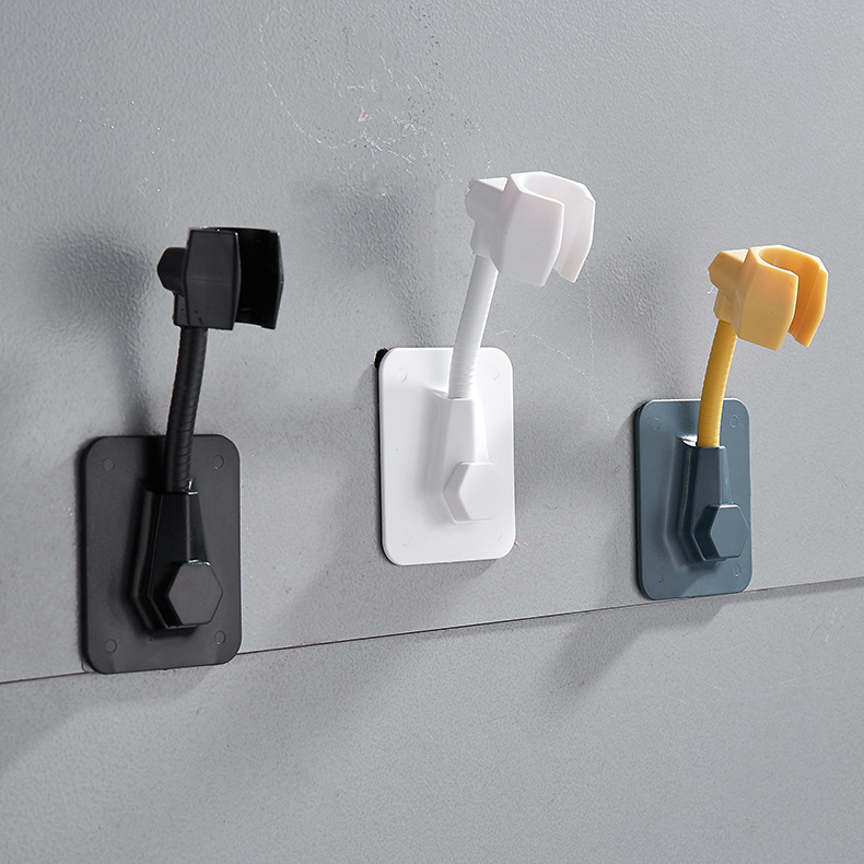 Cross-border manufacturer's no-drilling universal adjustable showerhead base, bathroom seamless adhesive showerhead bracket, nozzle base details Picture