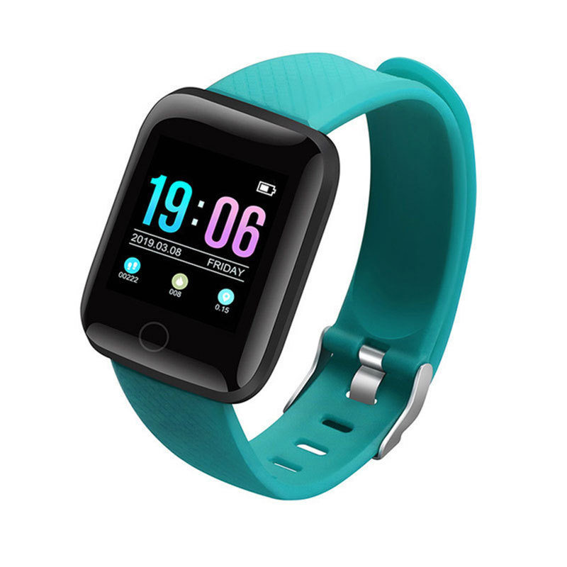 116plus Color Screen Smart Bracelet: Heart rate monitoring, blood pressure monitoring, blood oxygen information push, waterproof Bluetooth step-counting bracelet full figure