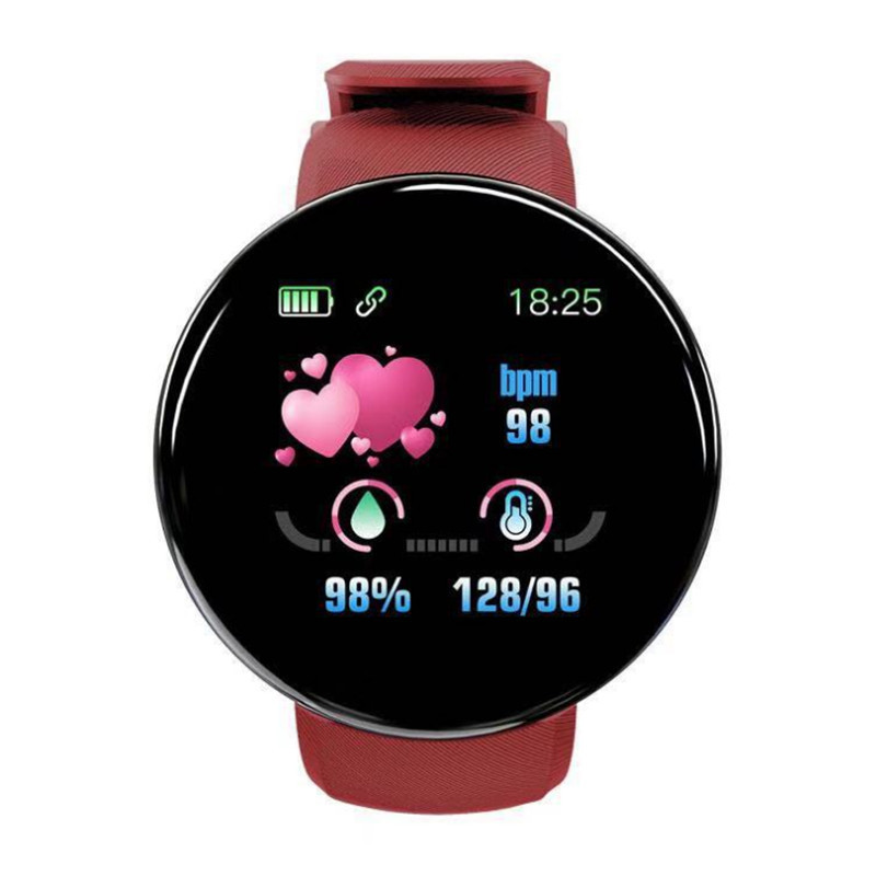 D18S circular screen smart bracelet, color screen bracelet, step counting for exercise, sleep monitoring, heart rate monitoring, fitness bracelet factory full figure