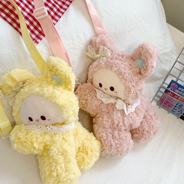 Cute rabbit ears, little lamb, backpack, girl's plush crossbody schoolbag, birthday present for girls Application Scenario