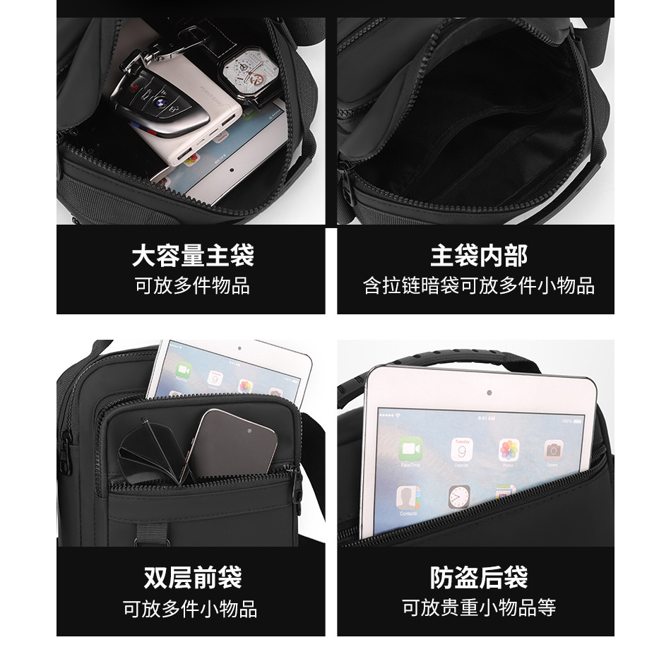 Men's bags, single-shoulder bags, casual crossbody bags, fashionable men's bags, trendy vertical sports small crossbody bags, travel small backpacks details Picture