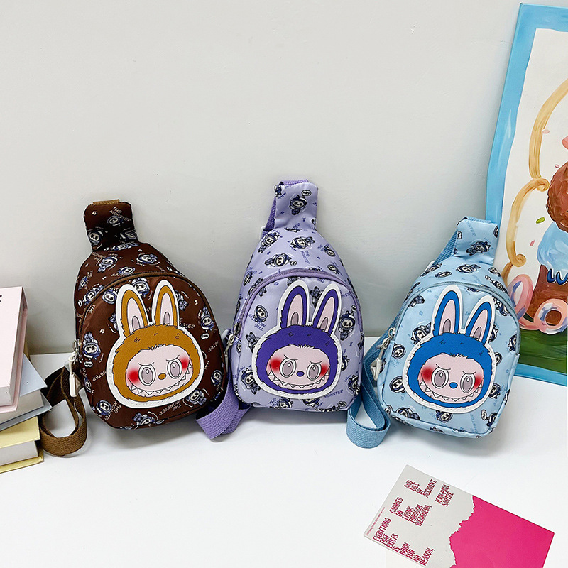 2024 Children's cute cartoon chest bag, Korean style fashionable crossbody bag, casual backpack, travel small chest bag factory wholesale Specification drawing