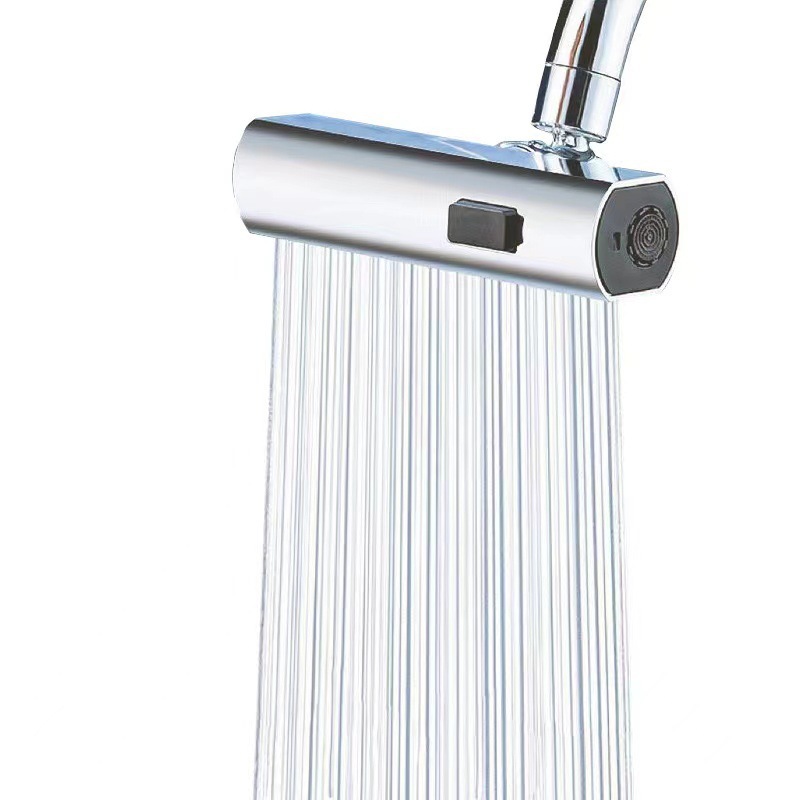 Flying Fish Waterfall kitchen faucet, all-copper cold and hot universal pull-out telescopic rotating sink faucet Item Picture
