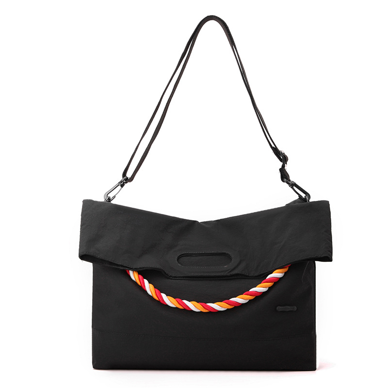 Colorful Fox's new niche women's thick-rope nylon fabric large-capacity commuter messenger single-shoulder bag Item Picture