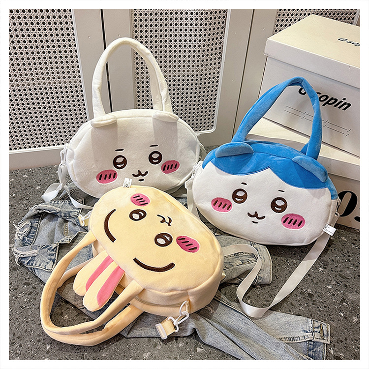 New best-selling simple hand-held small backpack, cartoon cute Kawaii plush crossbody bag, versatile plush single-shoulder bag full figure