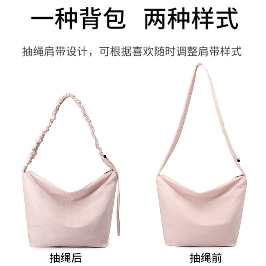 New cross-border crossbody bag, women's fashion trend, laid-back style tote bag, artistic Korean version, large-capacity single-shoulder bag details Picture