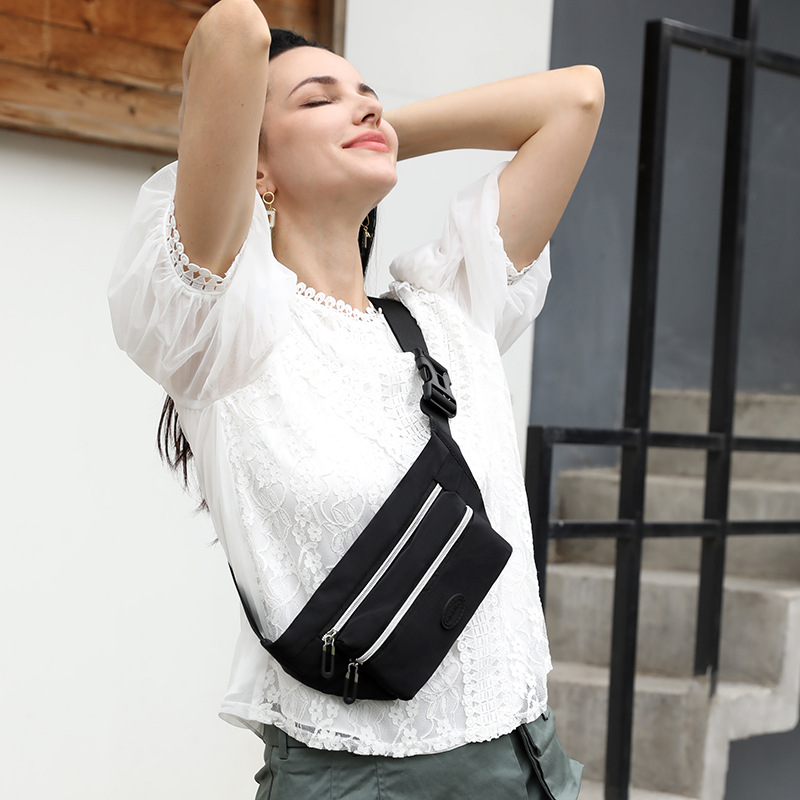 Cross-border exclusive 2025 new casual chest bag for women, portable cash register waist bag, water-resistant, branch-patterned crossbody backpack details Picture