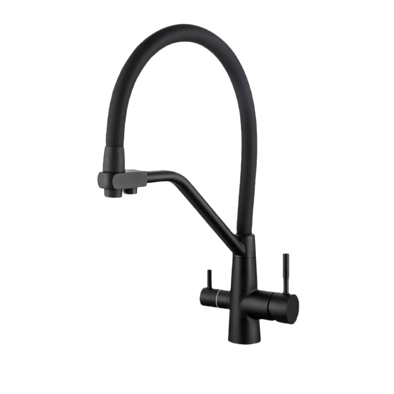 Cross-border three-in-one all-copper kitchen cold and hot dual-mode water purifier faucet gun gray direct drinking sink vegetable basin faucet Item Picture