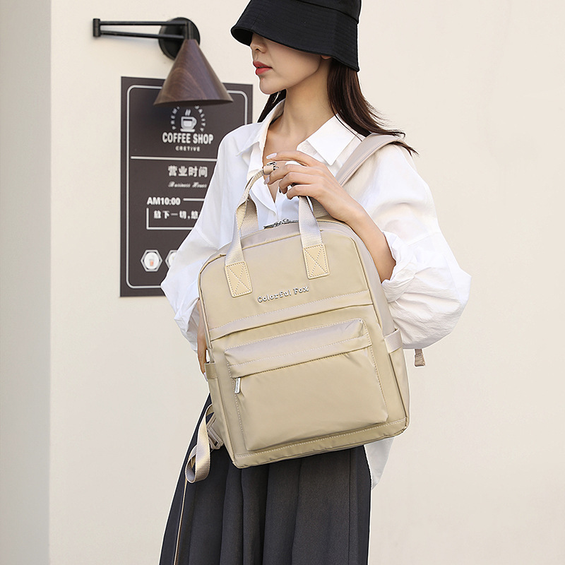 Colorful Fox's new women's fashionable and trendy backpack, a multi-layered, stretchable and lightweight bag in Korean style details Picture