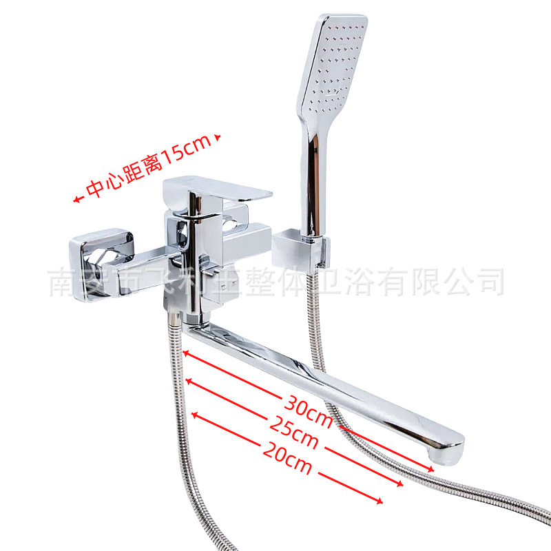 Square wall-mounted hot and cold bathtubs, bathroom shower heads, shower sets, extended pipe faucets for export to Russia and Central Asia full figure