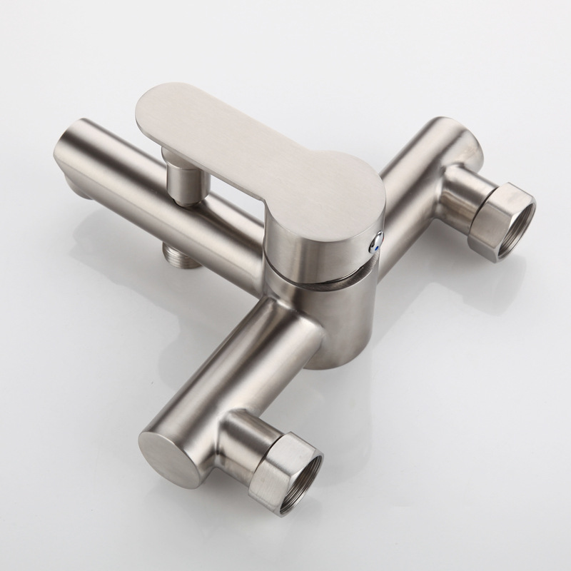 304 stainless steel simple two-function shower head set, bathroom shower bathtub, cold and hot water mixing valve faucet details Picture