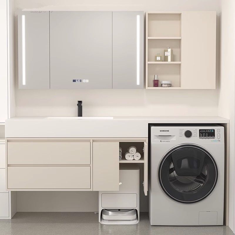 Sweeping robot base station storage, bathroom cabinet, washing machine, balcony integrated cabinet, combined bathroom cabinet, rock plate washbasin cabinet details Picture