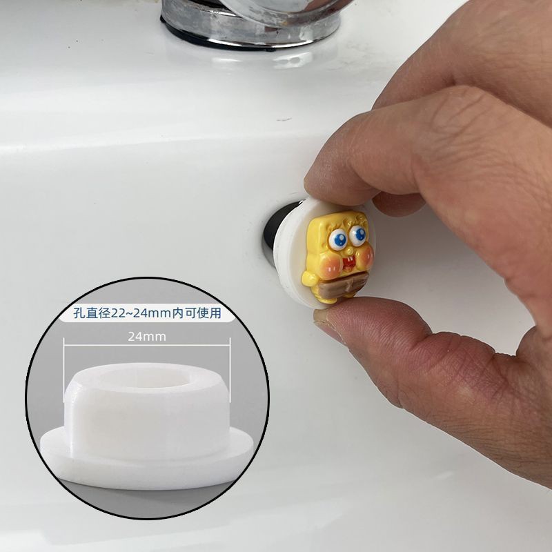 Cartoon cute washbasin overflow hole plug, washbasin side leakage silicone sealing cover accessory, anti-flying insects and anti-odor details Picture