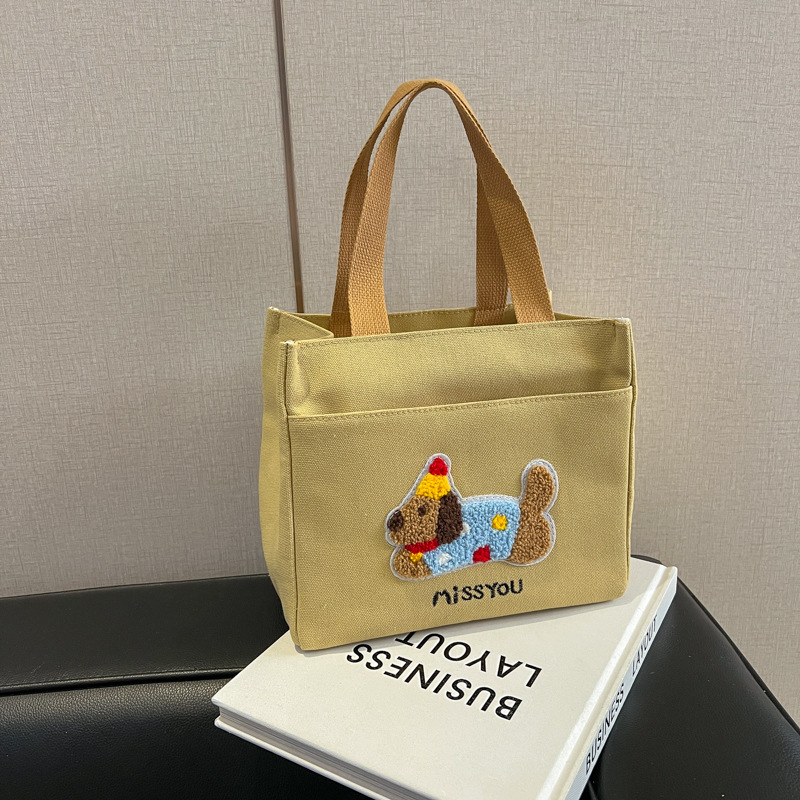 New canvas high-appearancy-level handbag, canvas bag, women's commuter, office worker, student lunch box, mom's work lunch box Specification drawing