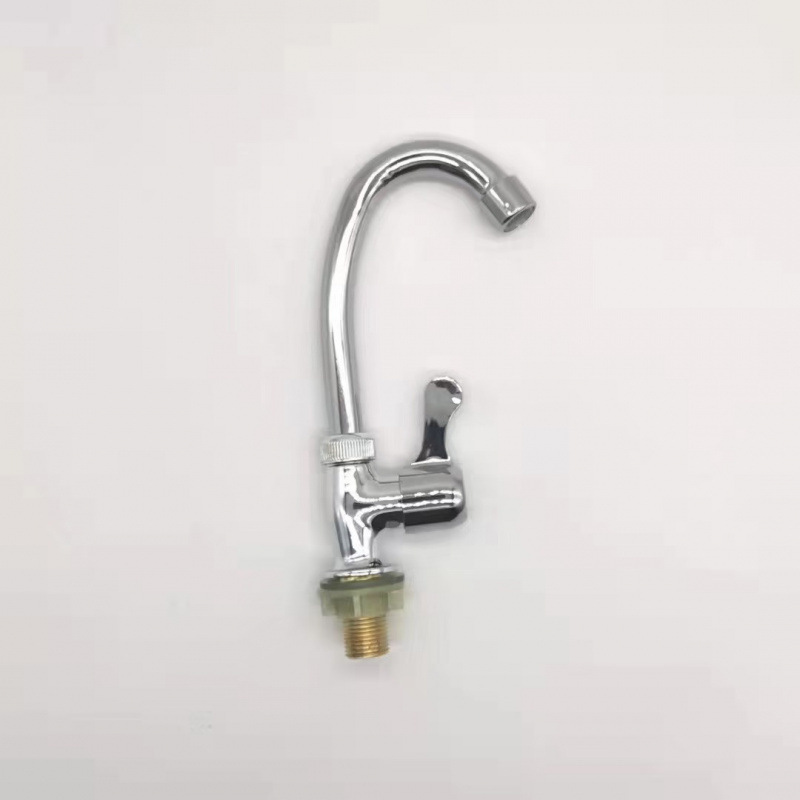 Wholesale of plastic steel faucet, small vertical single cold water sink basin, rotating faucet, 4-point faucet manufacturer full figure