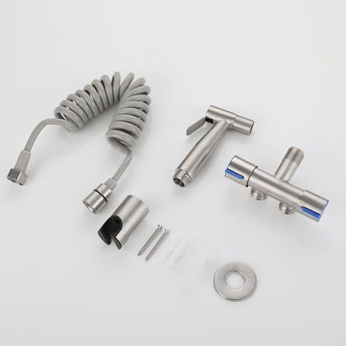Cross-border wholesale of 304 stainless steel bathroom toilet spray guns, high-pressure flushing spray guns, feminine washers, toilet companion covers details Picture