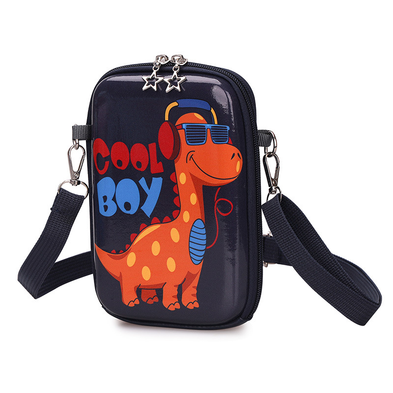 Children's small shoulder bag, Korean-style fashionable and creative cartoon dinosaur coin purse, cute girls' mobile phone bag, baby crossbody bag details Picture