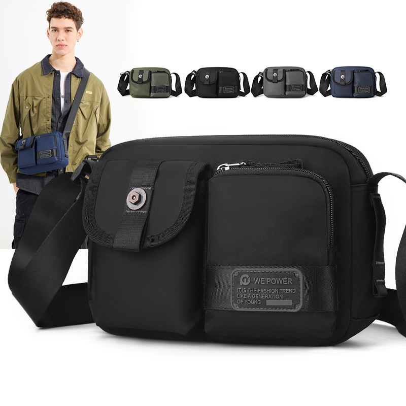 WEPOWER's new men's single-shoulder crossbody bag is a lightweight and trendy casual men's bag, a small bag, and a portable sports backpack full figure