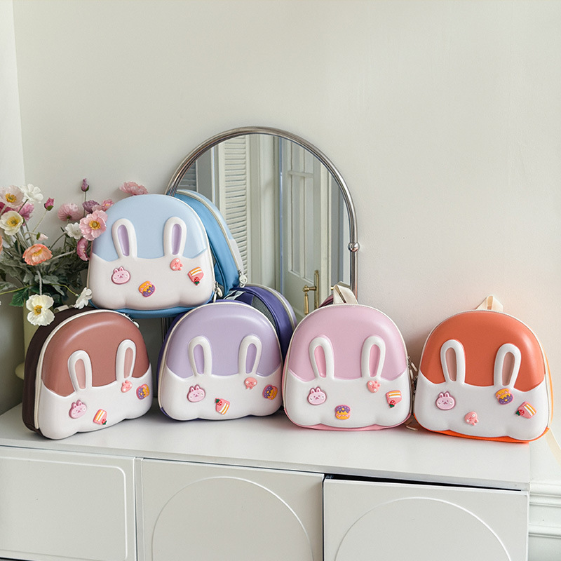 2024 New cartoon children's schoolbag, kindergarten eggshell bag, boys' and girls' glowing rabbit small bags, cute backpacks details Picture
