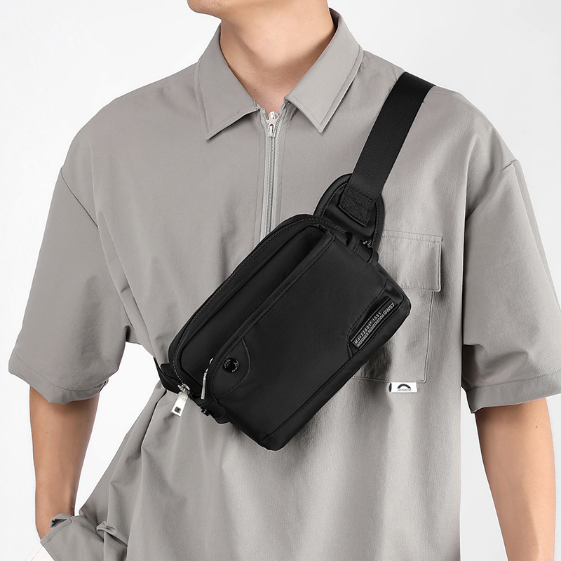 WEPOWER's new crossbody bag, sports chest bag, trendy men's single-shoulder bag, casual small backpack, mobile phone waist bag details Picture