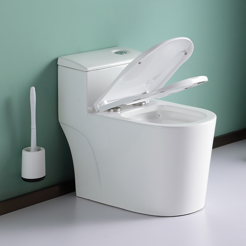 Simple household toilet, bathroom, ceramic sanitary ware, flush toilet, anti-odor, large-diameter siphonic sitting toilet details Picture