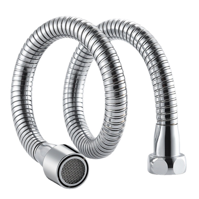Kitchen faucet extension pipe, sink, household electroplated foldable all-copper rotatable extension spout Item Picture