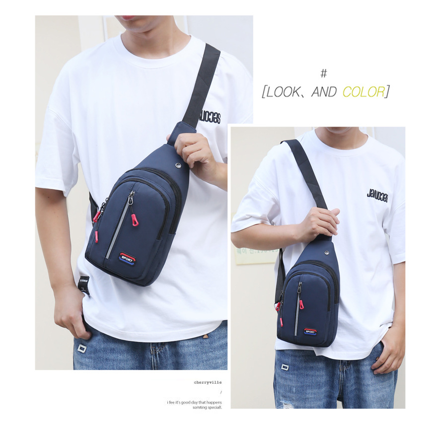 New high-quality waterproof nylon chest bag for men, simple and fashionable chest bag, large-capacity multi-layer crossbody bag, factory direct sales Application Scenario