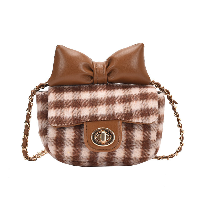 2024 New Year and Spring Festival Red checkered bow mini children's and Girls' mini bag with decorative crossbody Item Picture