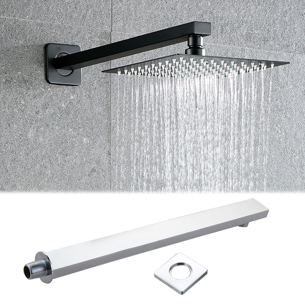 The wall-mounted concealed showerhead, top spray connection pipe, concealed showerhead arm, shower pipe, head bracket, and ceiling pipe rod are round and square full figure