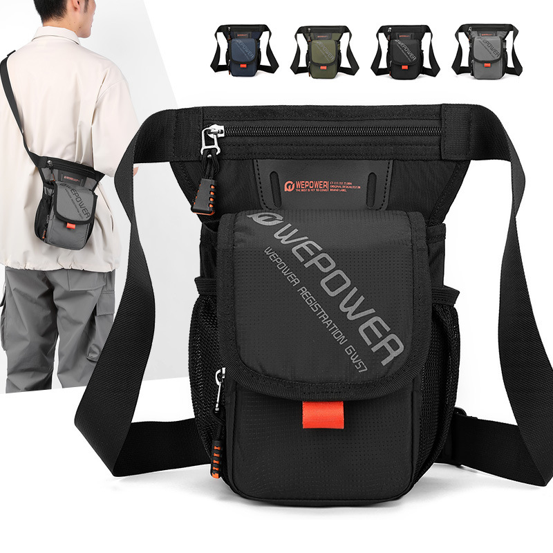 WEPOWER Outdoor sports waist bag, multi-functional hiking shoulder crossbody bag, men's mobile phone bag, cycling leg bag full figure