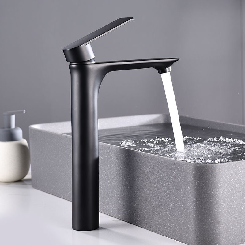 Titanium gold washbasin, hot and cold water faucet, washbasin, countertop, black and gold bathroom cabinet, Nordic washbasin faucet Application Scenario