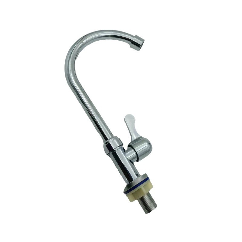 Round and vertical plastic faucet, sink faucet, single cold water 4-minute sink faucet, plastic steel large bend single hole faucet Item Picture