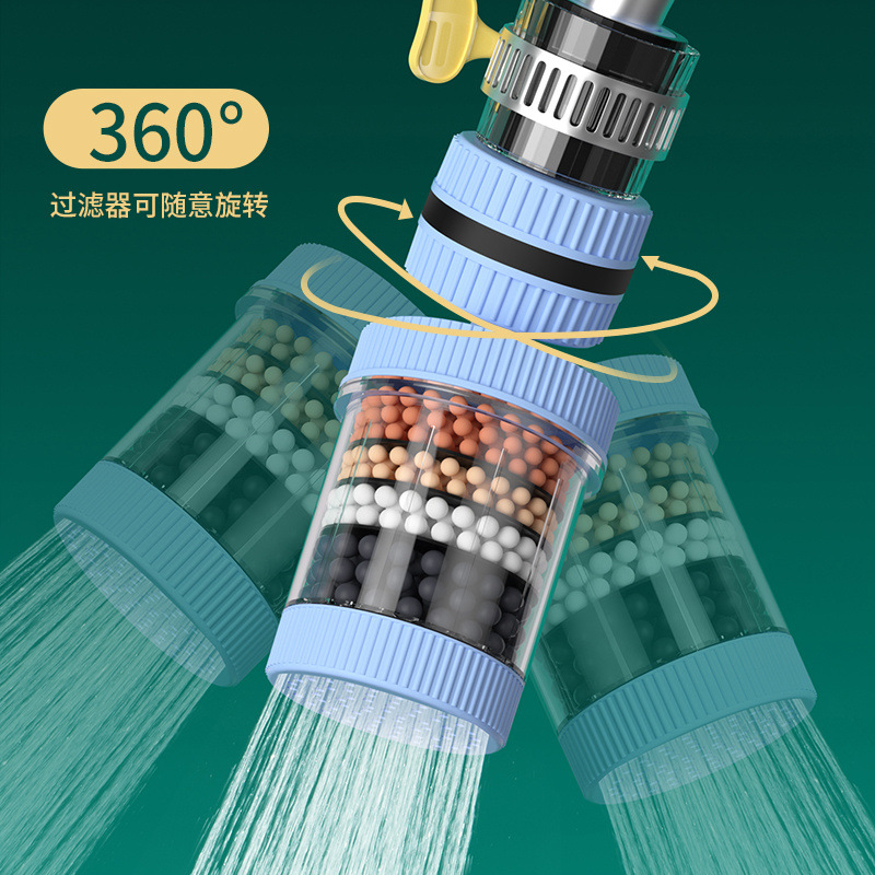 360° universal interface, detachable and washable faucet filter, household tap water splash-proof shower head, universal water purifier details Picture