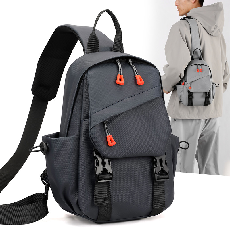 Trendy men's chest bag, crossbody bag, waterproof single-shoulder bag, cycling backpack, outdoor large-capacity men's bag, small bag, chest bag full figure