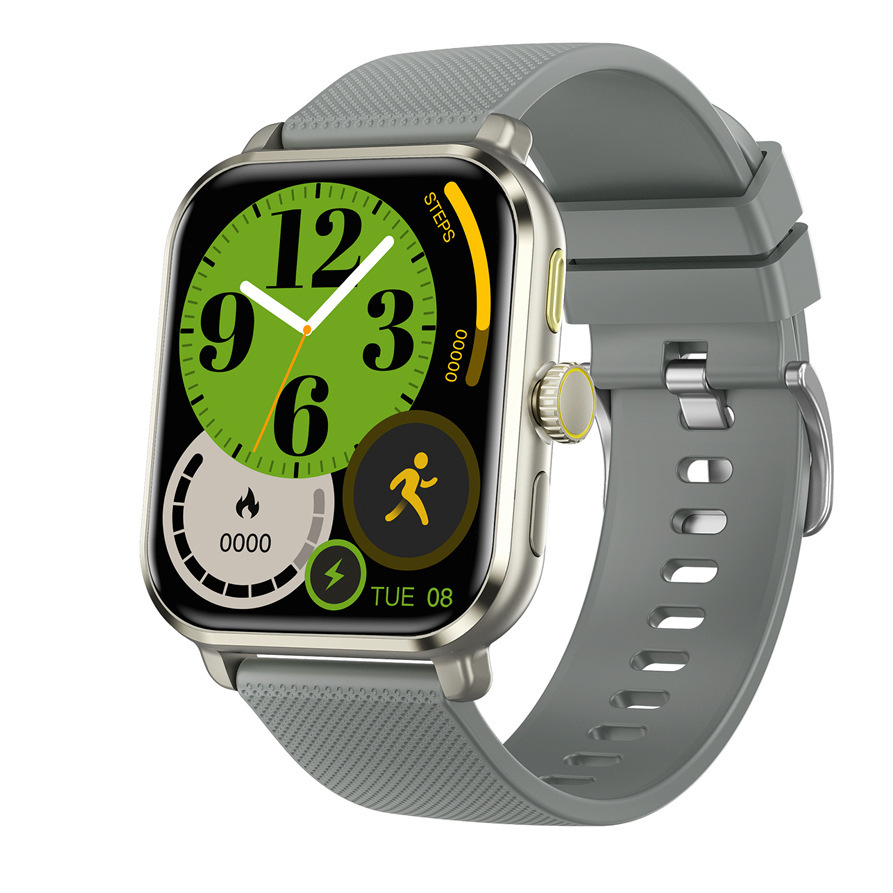 The new M12 smartwatch features a 1.83-inch square screen with a screen-off pointer, suitable for both men and women Specification drawing