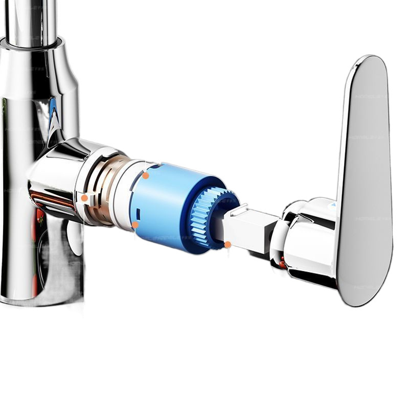 Kitchen faucet, cold and hot water, household rotating dishwashing sink, ball bearing heavy water splash, single cold, Amazon Item Picture