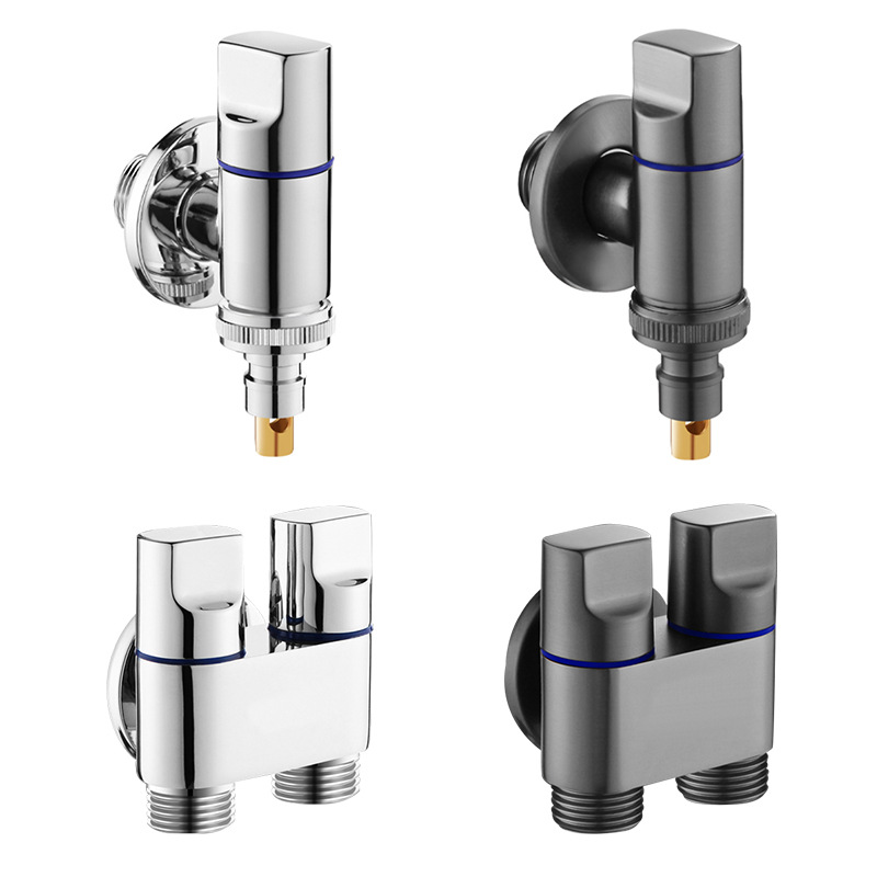 Washing machine faucet anti-detachment automatic water stop, one inlet and two outlets Angle valve, one split and two double control valve, double outlet faucet Item Picture